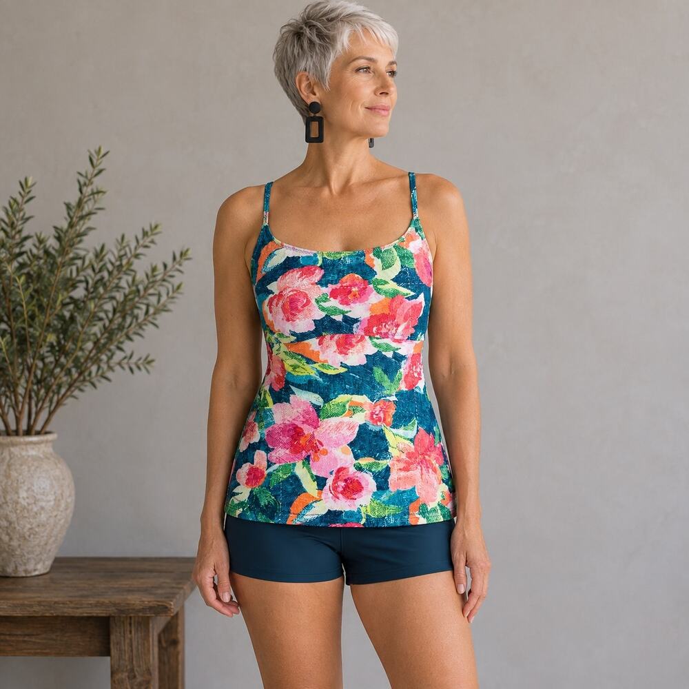 Vera Bradley Tropical Floral Swim Top Tankini Large